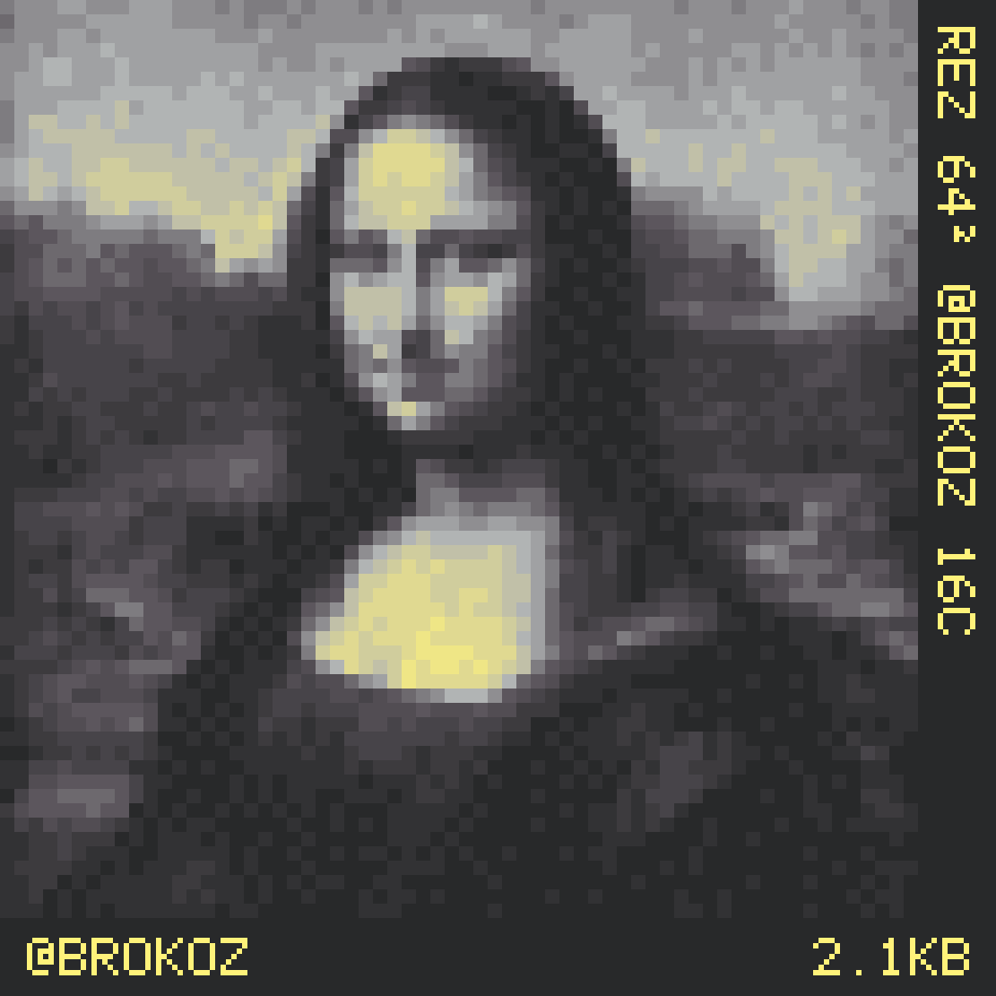 REZ photograph, 64 pixels square, CUSTOM palette