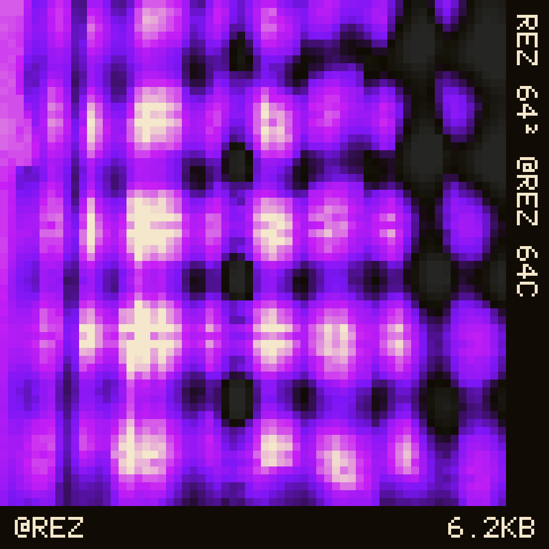 REZ photograph, 64 pixels square, CUSTOM palette