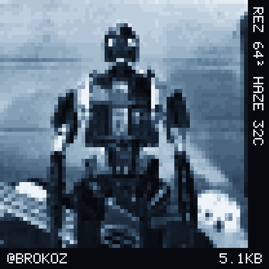 REZ photograph, 64 pixels square, HAZE palette