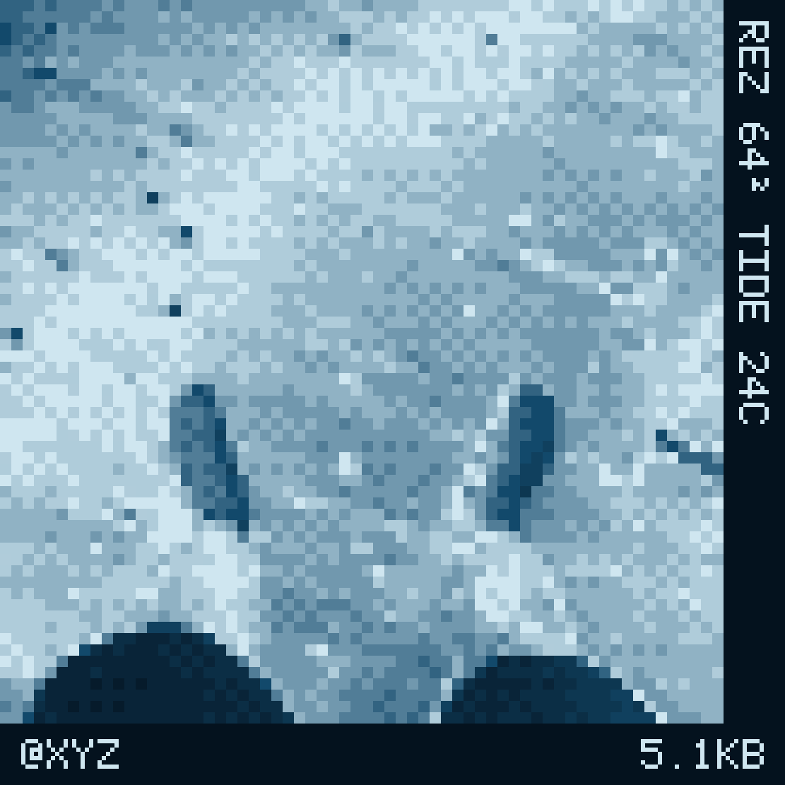 REZ photograph, 64 pixels square, TIDE palette