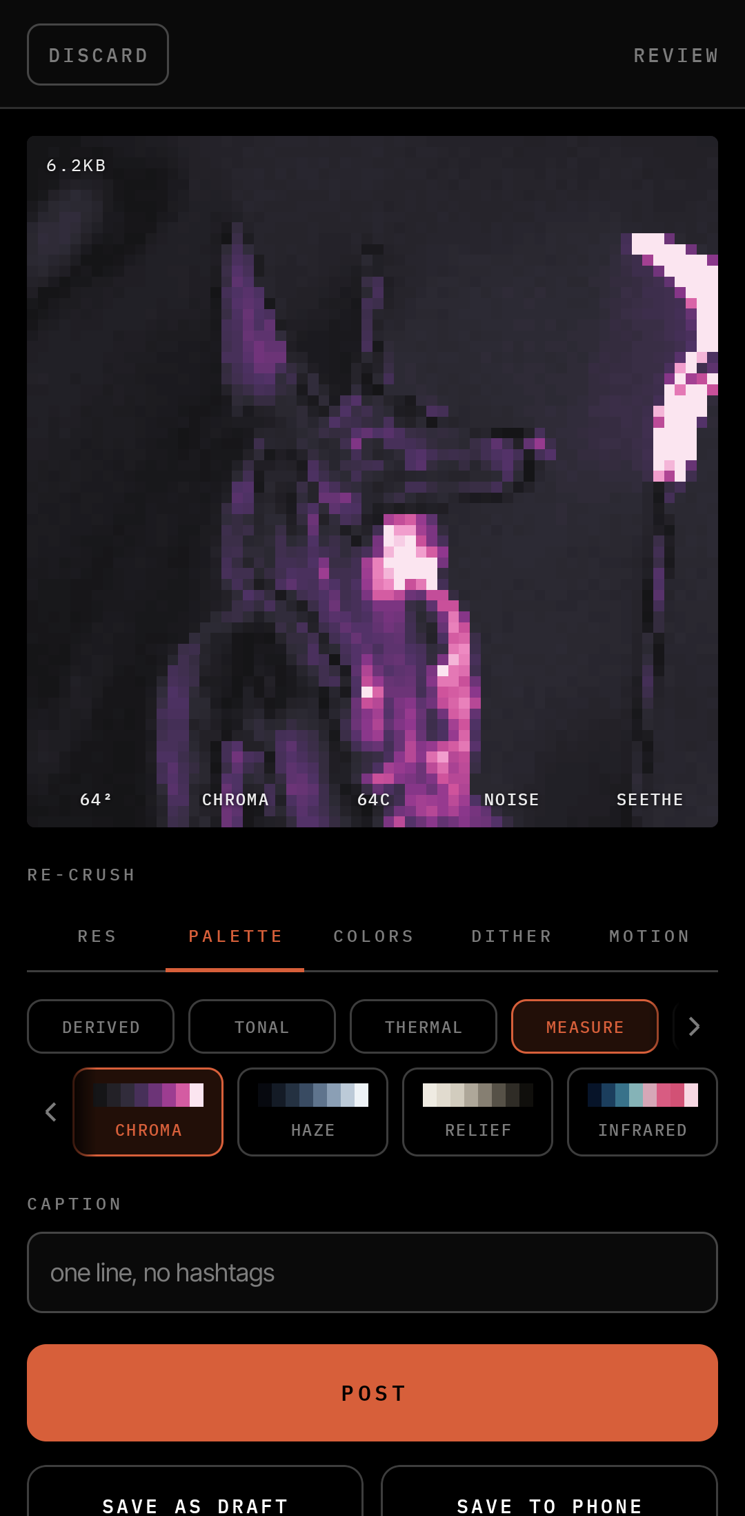 REZ re-crush screen, CHROMA palette