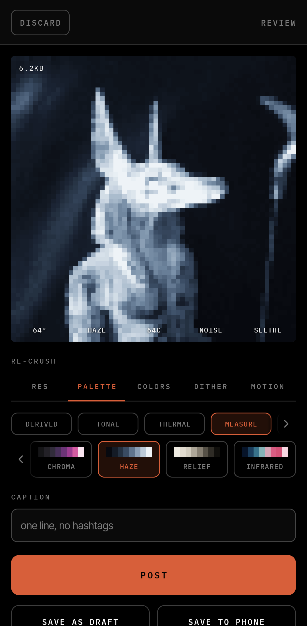 REZ re-crush screen, HAZE palette